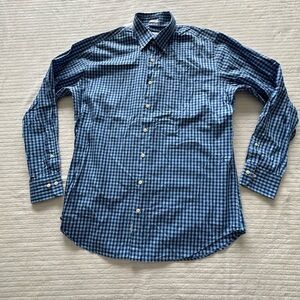 Peter Millar Blue Gingham Button-Down Shirt